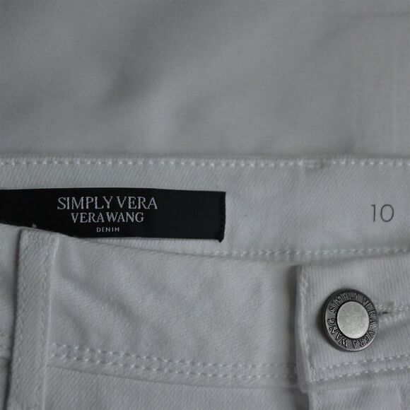 Simply Vera by Vera Wang 10 Mid Rise Skinny Ankle White Stretch Womens Jeans - Picture 6 of 9